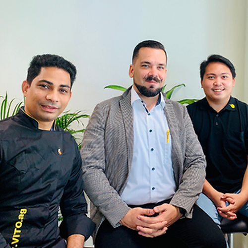 Riffaz Aman : Online Marketing Manager - VITO Middle East, Sascha Geib - COO - VITO Fryfilter, John Acojido - Sales and Administration - VITO Middle East